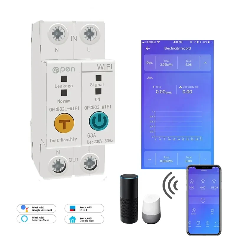 OPCBC2L ⚡ Medidor Smart WiFi de Energía Monofásico